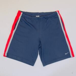 Nike Vintage Mesh Athletic Shorts Men’s Medium Navy Blue Red Running Track
